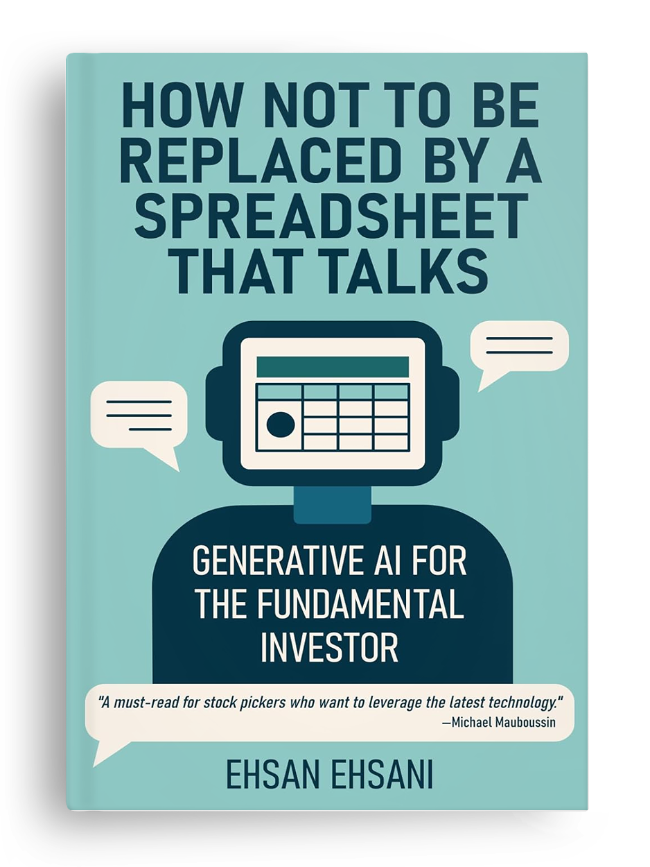 How Not to Be Replaced by a Spreadsheet That Talks — book cover by Ehsan Ehsani