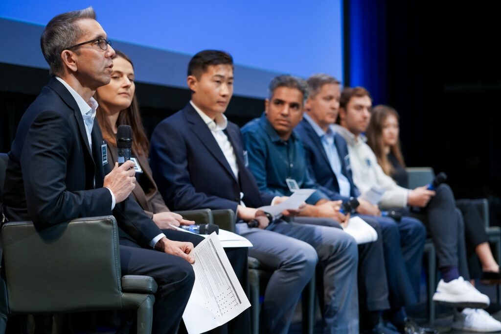 A panel discussion on stage at GAIIM 2025, Columbia University