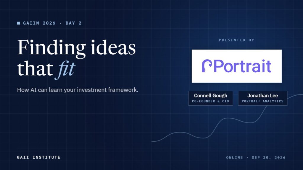 GAIIM 2026: Finding ideas that fit, presented by Connell Gough and Jonathan Lee of Portrait Analytics